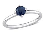 5/8 Carat (ctw) Blue Sapphire Solitaire Ring in 10K White Gold